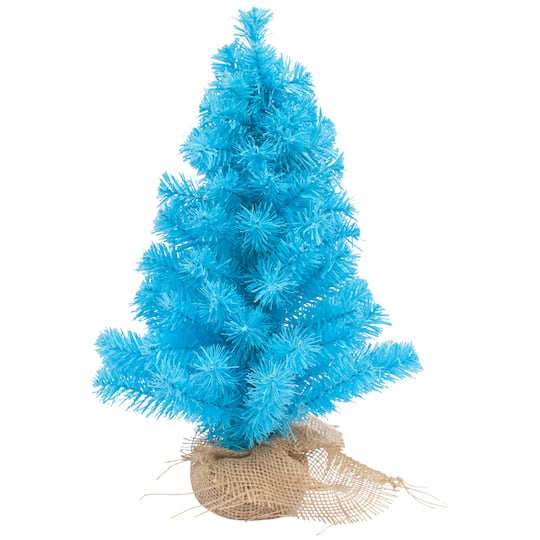 Northlight 18" Artificial Pine Christmas Tree in Natural Jute Base in Cerulean Blue | Michaels®